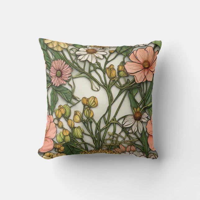 Pretty floral decorative eye-catching   cushion (Front)