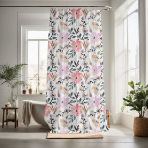 Pretty floral decorative eye-catching shower curtain