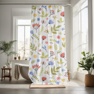 Pretty floral decorative eye-catching shower curtain