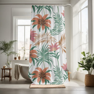 Pretty floral decorative eye-catching  shower curtain