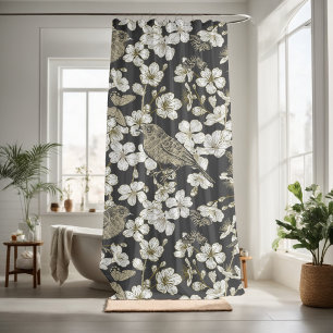 Pretty floral decorative eye-catching shower curtain