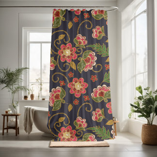 Pretty floral decorative eye-catching shower curtain