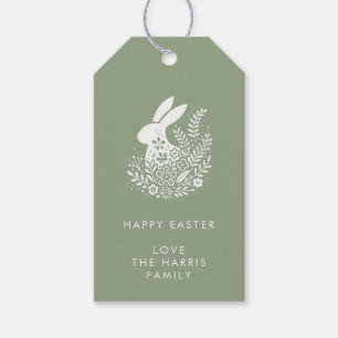 Pretty Floral Easter Bunny Gift Tags