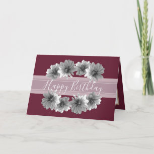 Pretty Floral Elegant Dahlia Flower Red Birthday Card