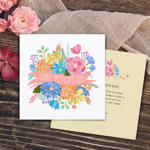 Pretty Floral Flower Bouquet Mother's Day Holiday Card