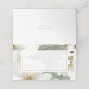 Pretty Floral Foliage Wedding  Place Card