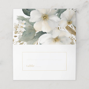 Pretty Floral Foliage Wedding Place Card