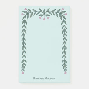 Pretty Floral Frame CUSTOM NAME Notepad