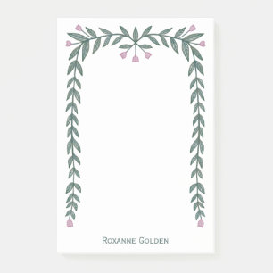 Pretty Floral Frame CUSTOM NAME Notepad