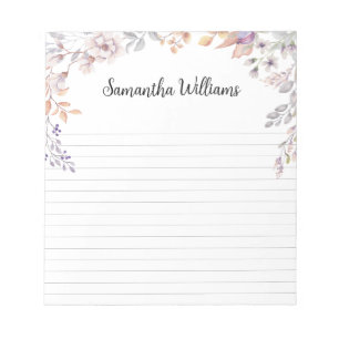 Pretty floral frame custom notepad