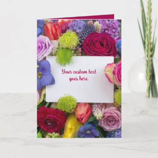 Pretty Floral Framed Roses Text Box Custom Card