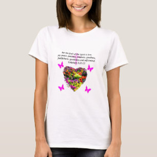 PRETTY FLORAL GALATIANS FRUITS OF THE SPIRIT T-Shirt