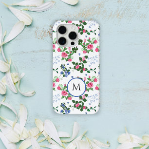 Pretty Floral Garden Monogram iPhone 15 Pro Max Case