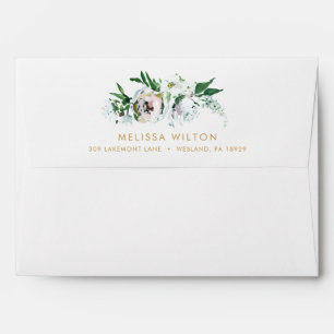 Pretty Floral Gouache Boho Flower Pattern Custom Envelope