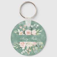 Pretty Floral Green Watercolor Vintage Rustic