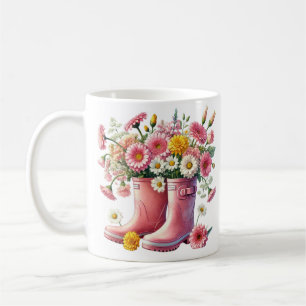 Pretty Floral Grow Happiness One Bloom at a Time Coffee Mug