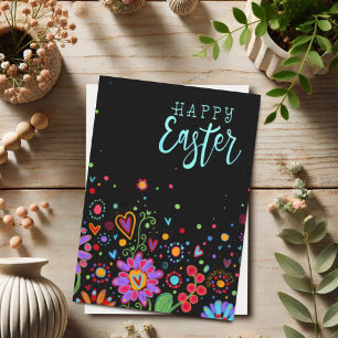 Pretty Floral Inspirivity Happy Easter Colourful Card