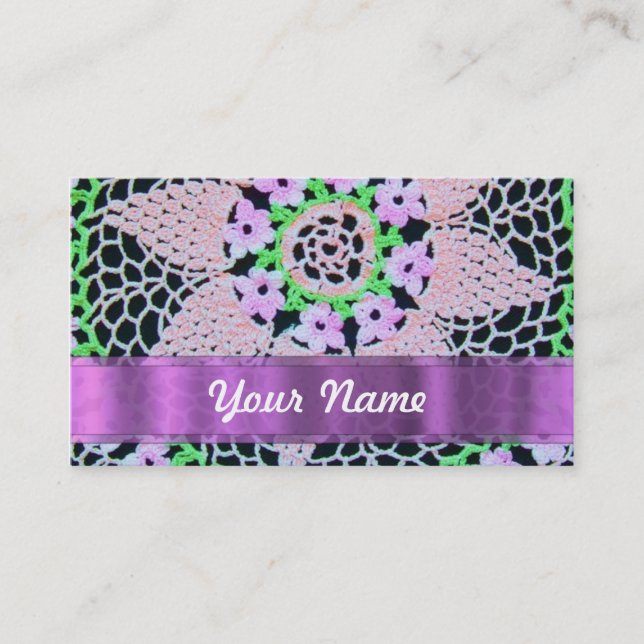 pretty floral lace calling card (Front)