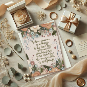 Pretty Floral Love Quote Wedding Boho  Card