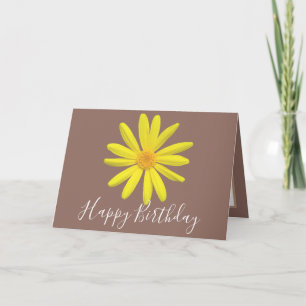 Pretty Floral Modern Daisy Flower Pink Birthday Card