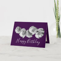 Pretty Floral Modern Poppy Flower Violet Birthday