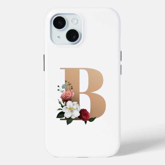 Pretty Floral Monogram B,  Case-Mate iPhone Case (Back)