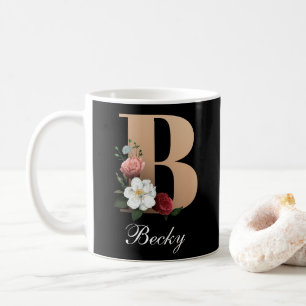 Pretty Floral Monogram B TEMPLATE Coffee Mug