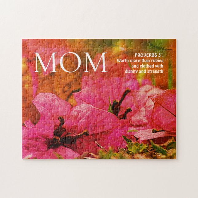Pretty Floral Mum Proverbs 31 Jigsaw Puzzle (Horizontal)