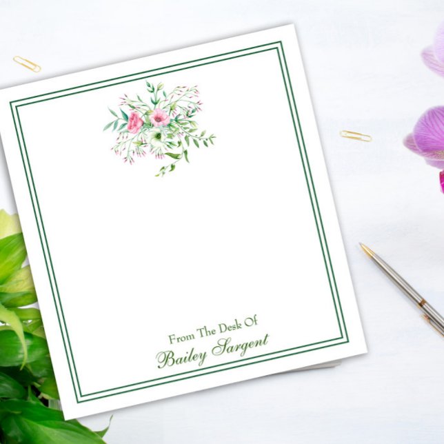 Pretty Floral Name Personalised Notepad (Creator Uploaded)