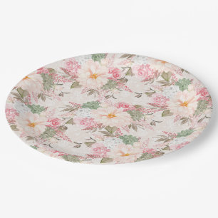 Pretty Floral Paper Plate
