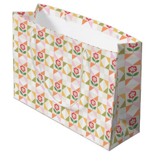 Pretty floral patchwork quilt Gift Bag