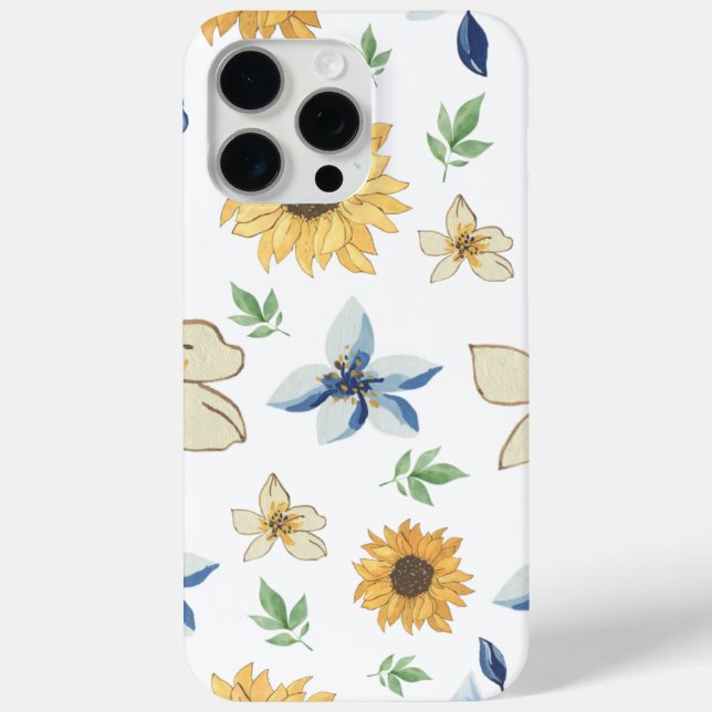 Pretty Floral Pattern Apple Iphone 15 Pro Max Case (Back)