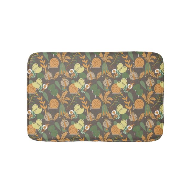 Pretty Floral Pattern Bath Mat (Front)