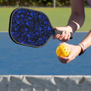 Pretty Floral Pattern Blue Wildflowers Pickleball Paddle