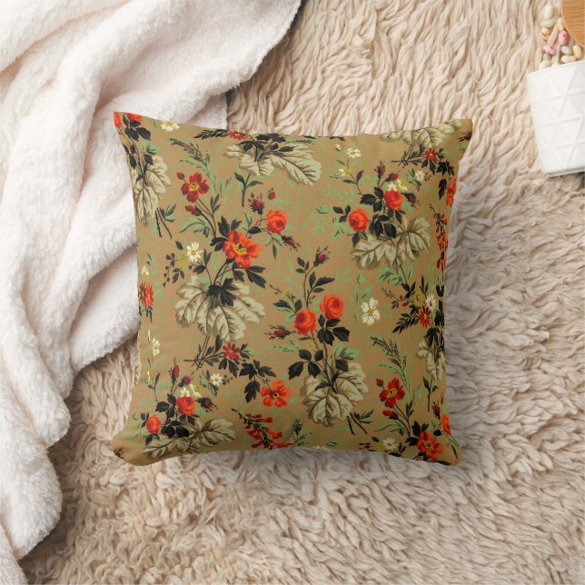 Pretty Floral Pattern, Daisies and Roses, Cushion (Blanket)