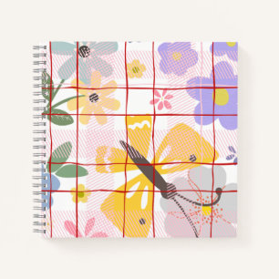 Pretty floral pattern for girls Purple Notebook