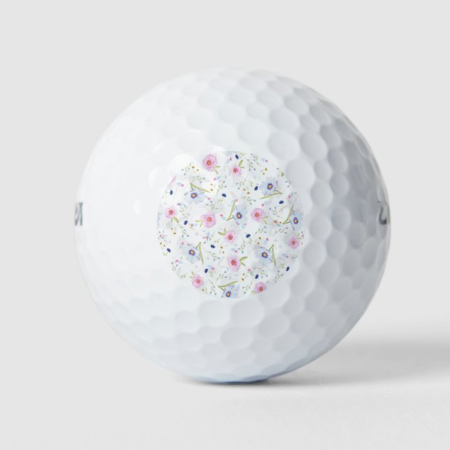 Pretty Floral Pattern Golf Balls (Front)