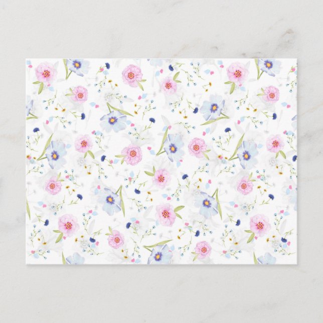 Pretty Floral Pattern Post Card (Front)