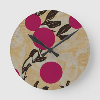 Pretty Floral Pattern Round Clock
