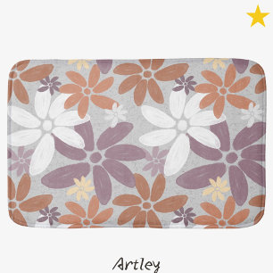 Pretty Floral Pattern Sapphic Lesbian Flag   Bath Mat