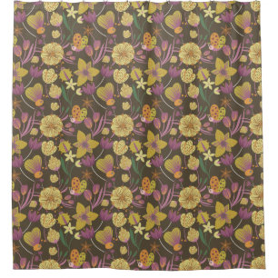 Pretty Floral Pattern Shower Curtain