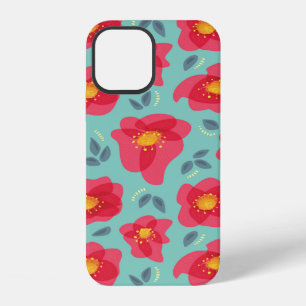 Pretty Floral Pattern With Bright Pink Petals iPhone 12 Case