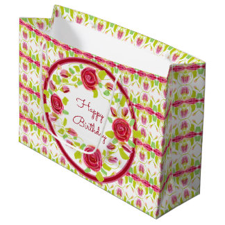 Pretty Floral Patterned Designer Large Gift Bag