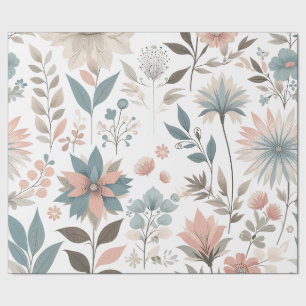 Pretty Floral Patterns Pastel Watercolor Wrapping Paper