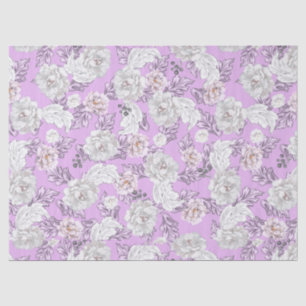 Pretty floral peonies leaves lavender tissue paper