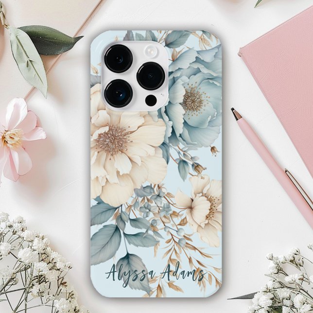 Pretty Floral Peony Name Inscribed Case-Mate iPhone Case (Creator Uploaded)