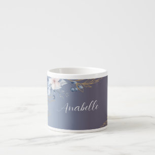 Pretty floral personalised gift  espresso cup
