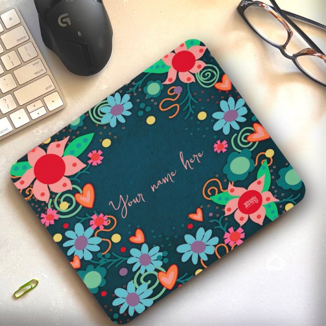 Pretty Floral Personalised Inspirivity Mousepad (Creator Uploaded)