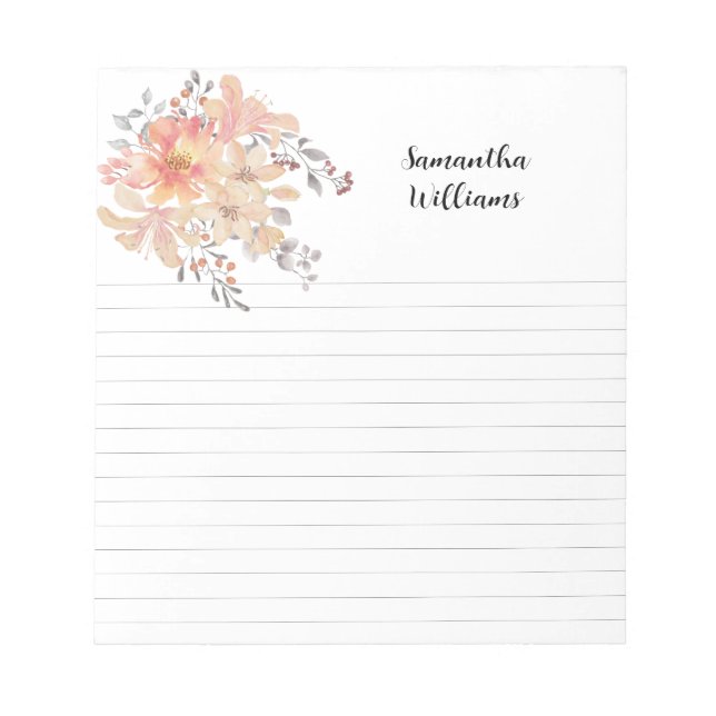Pretty floral posie custom notepad (Front)