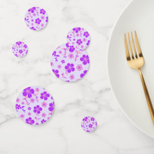 Pretty Floral Print Purple and Pink on Lavender Confetti